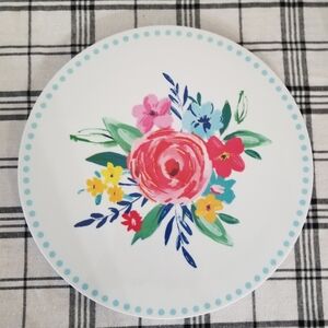 The Pioneer Woman Cheese Board Melamine Serving Tray Platter White Floral Center